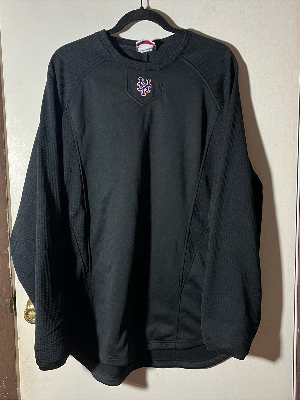 Majestic Vintage New York Mets MLB Therma Base Size XL Mens Pullover Black